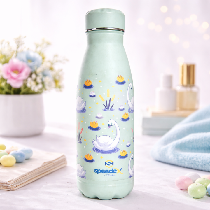 Swan Bliss Stainless Steel Water Bottle – Mint Green (500 ML)