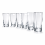 Premium Square Base Transparent Drinking Glass Set (Pack of 6)