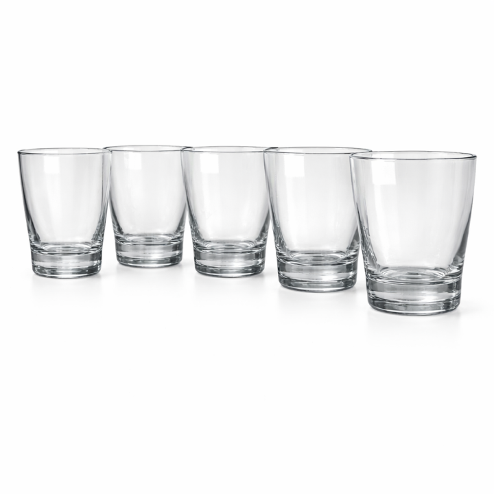 Premium Transparent Glass Tumbler Set with Thick Base (Pack of 6)