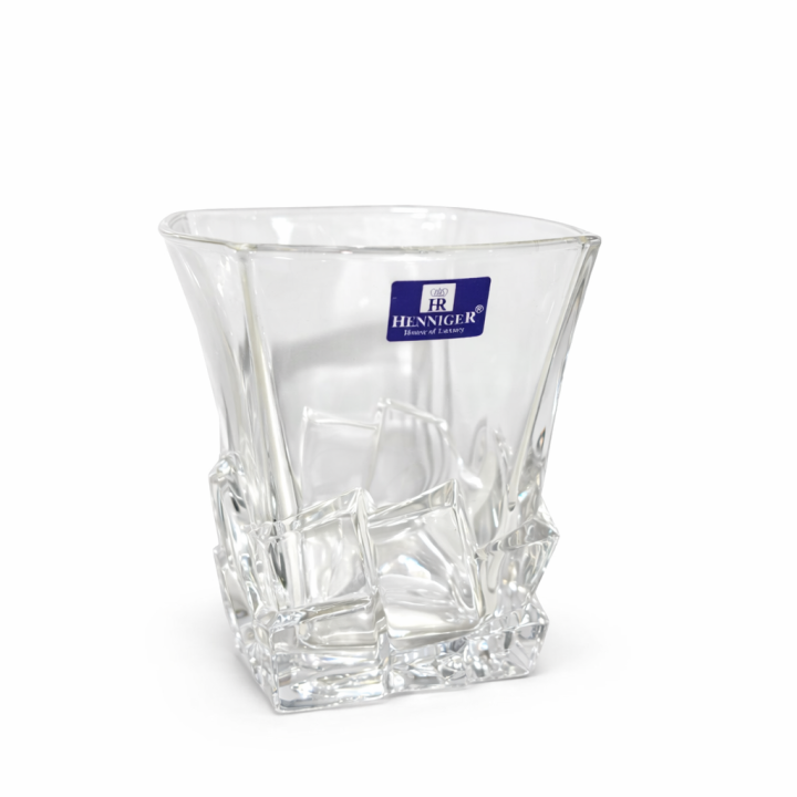 Henniger Premium Crystal Whisky Glass – Designer Tumbler (Set of 6)