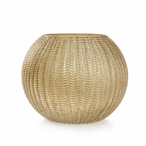 Amber Glow Textured Glass Vase