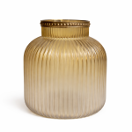 LuxeGlow Ribbed Glass Decorative Vase