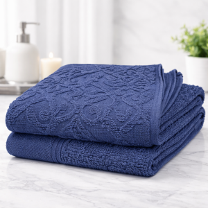 Royal Navy Jacquard Bath Towel – Premium Cotton Luxury Collection