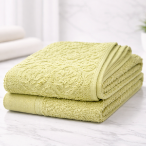 Fresh Mint Jacquard Bath Towel – Premium Cotton Soft & Absorbent