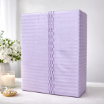 Platina Premium Lavender Satin Stripe Bedsheet Set – Luxury Soft Double Bed Bedsheet with Pillow Covers